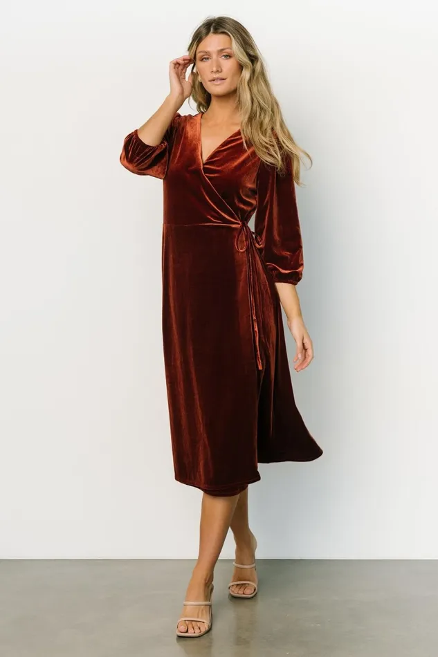 Women Mother Of The Bride Baltic Born Beckinsale Velvet Wrap Dress Cinnamon Women Mother Of The Bride Baltic Born Beckinsale Velvet Wrap Dress Cinnamon