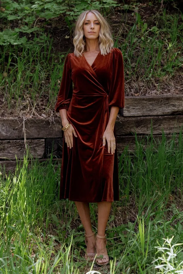 Women Mother Of The Bride Baltic Born Beckinsale Velvet Wrap Dress Cinnamon Women Mother Of The Bride Baltic Born Beckinsale Velvet Wrap Dress Cinnamon