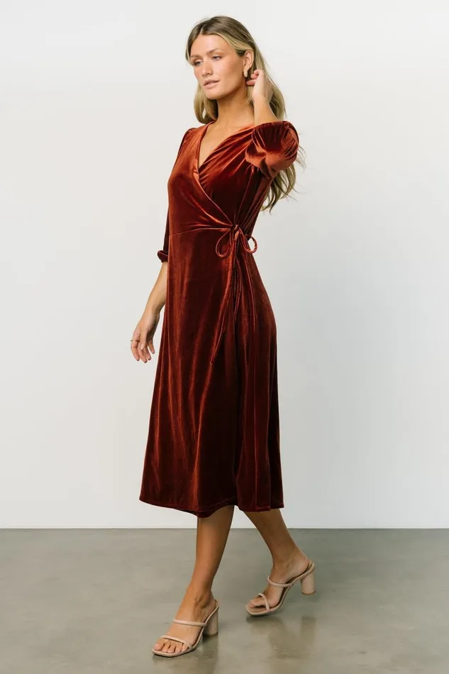 Women Mother Of The Bride Baltic Born Beckinsale Velvet Wrap Dress Cinnamon Women Mother Of The Bride Baltic Born Beckinsale Velvet Wrap Dress Cinnamon