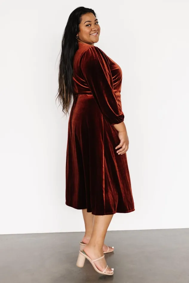 Women Mother Of The Bride Baltic Born Beckinsale Velvet Wrap Dress Cinnamon Women Mother Of The Bride Baltic Born Beckinsale Velvet Wrap Dress Cinnamon