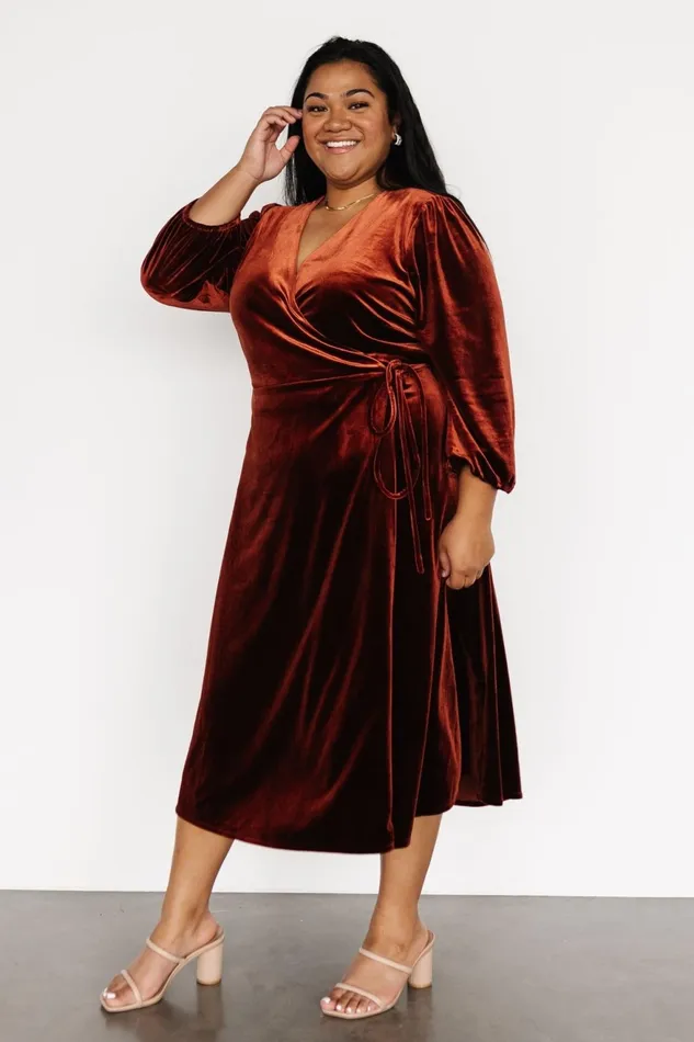 Women Mother Of The Bride Baltic Born Beckinsale Velvet Wrap Dress Cinnamon Women Mother Of The Bride Baltic Born Beckinsale Velvet Wrap Dress Cinnamon