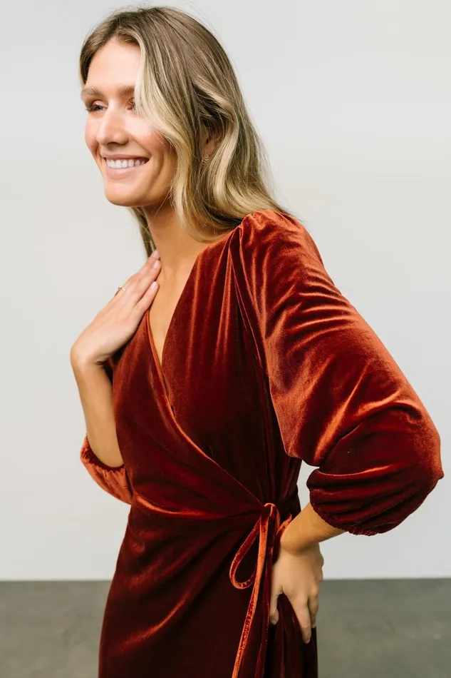 Women Mother Of The Bride Baltic Born Beckinsale Velvet Wrap Dress Cinnamon Women Mother Of The Bride Baltic Born Beckinsale Velvet Wrap Dress Cinnamon