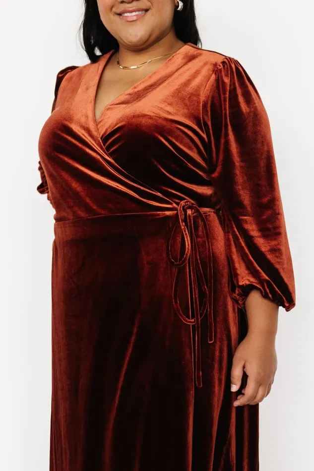 Women Mother Of The Bride Baltic Born Beckinsale Velvet Wrap Dress Cinnamon Women Mother Of The Bride Baltic Born Beckinsale Velvet Wrap Dress Cinnamon