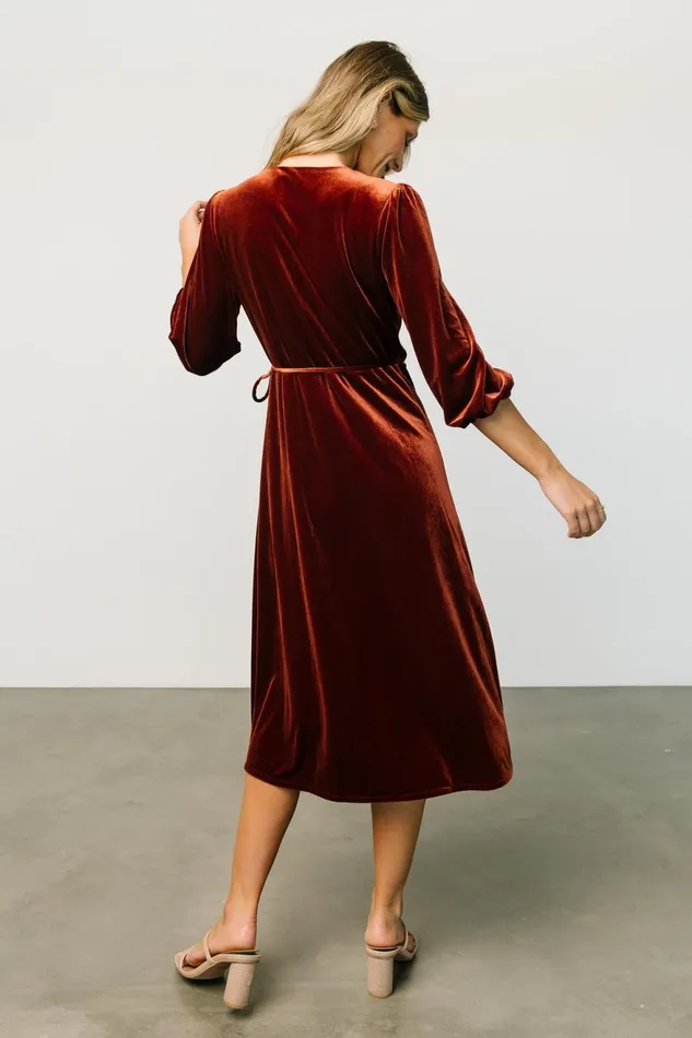 Women Mother Of The Bride Baltic Born Beckinsale Velvet Wrap Dress Cinnamon Women Mother Of The Bride Baltic Born Beckinsale Velvet Wrap Dress Cinnamon