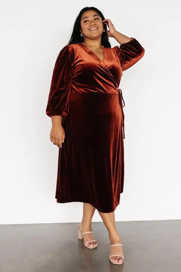 Women Mother Of The Bride Baltic Born Beckinsale Velvet Wrap Dress Cinnamon Women Mother Of The Bride Baltic Born Beckinsale Velvet Wrap Dress Cinnamon