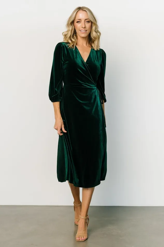 Women Mother Of The Bride Baltic Born Beckinsale Velvet Wrap Dress Dark Green Women Mother Of The Bride Baltic Born Beckinsale Velvet Wrap Dress Dark Green