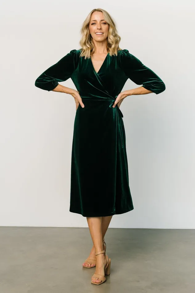 Women Mother Of The Bride Baltic Born Beckinsale Velvet Wrap Dress Dark Green Women Mother Of The Bride Baltic Born Beckinsale Velvet Wrap Dress Dark Green