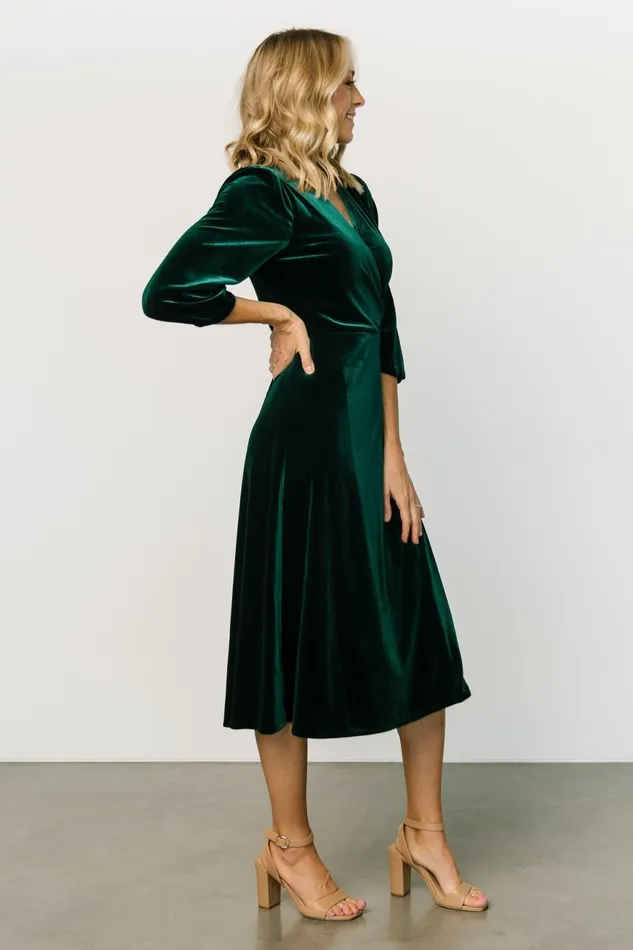 Women Mother Of The Bride Baltic Born Beckinsale Velvet Wrap Dress Dark Green Women Mother Of The Bride Baltic Born Beckinsale Velvet Wrap Dress Dark Green