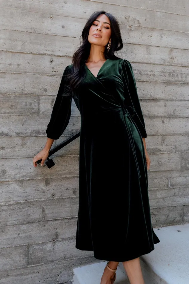 Women Mother Of The Bride Baltic Born Beckinsale Velvet Wrap Dress Dark Green Women Mother Of The Bride Baltic Born Beckinsale Velvet Wrap Dress Dark Green