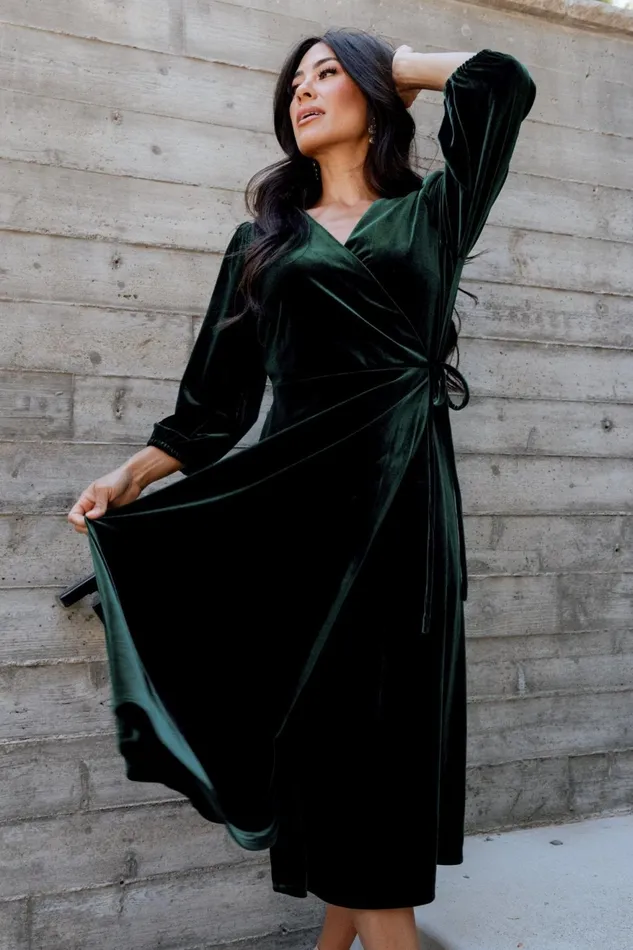 Women Mother Of The Bride Baltic Born Beckinsale Velvet Wrap Dress Dark Green Women Mother Of The Bride Baltic Born Beckinsale Velvet Wrap Dress Dark Green