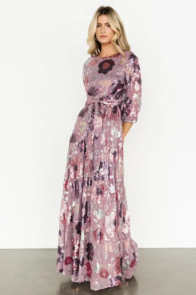 Women Mother Of The Bride Baltic Born Destiny Sequin Maxi Dress Lilac Floral Women Mother Of The Bride Baltic Born Destiny Sequin Maxi Dress Lilac Floral