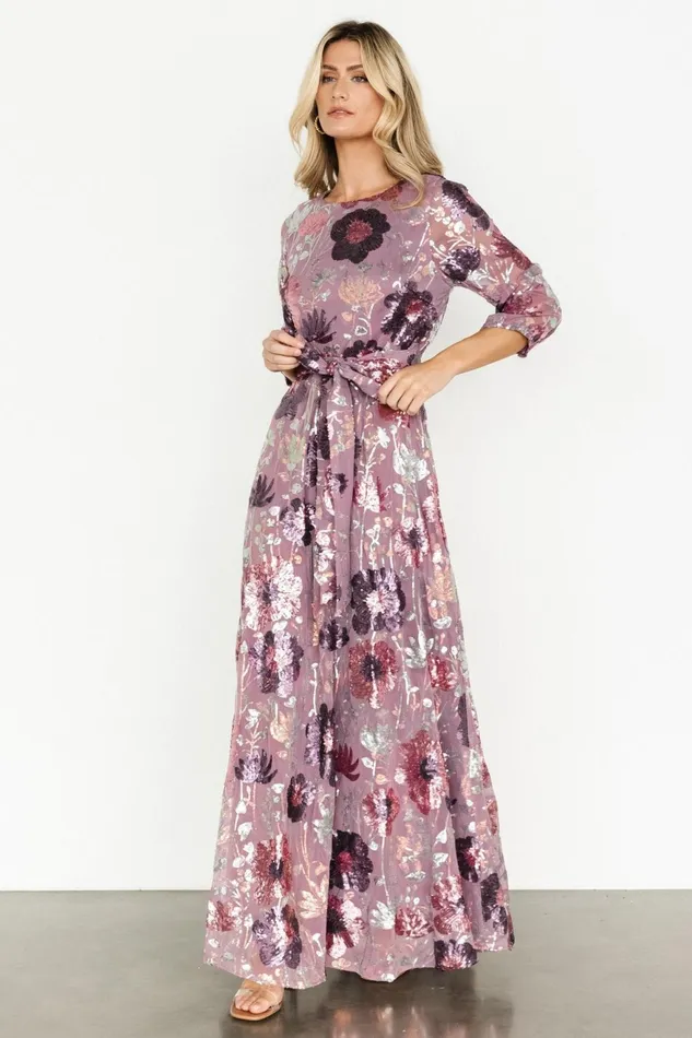 Women Mother Of The Bride Baltic Born Destiny Sequin Maxi Dress Lilac Floral Women Mother Of The Bride Baltic Born Destiny Sequin Maxi Dress Lilac Floral