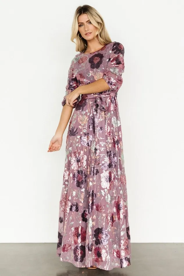 Women Mother Of The Bride Baltic Born Destiny Sequin Maxi Dress Lilac Floral Women Mother Of The Bride Baltic Born Destiny Sequin Maxi Dress Lilac Floral