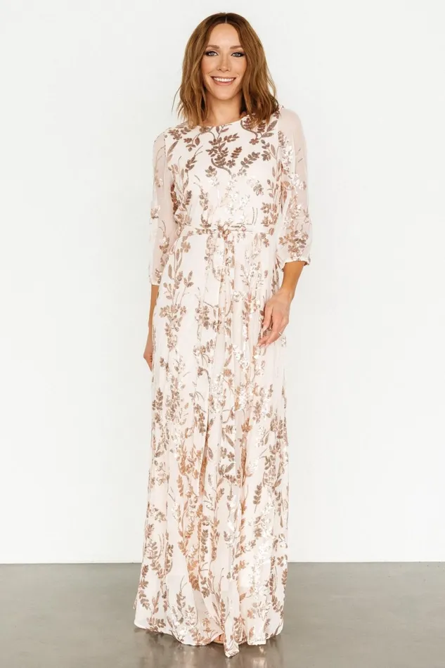 Women Mother Of The Bride Baltic Born Destiny Sequin Maxi Dress Rose Gold