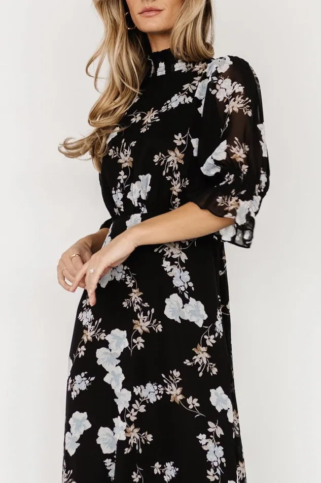 Women Mother Of The Bride Baltic Born Marie Mock Neck Maxi Dress Black Floral Women Mother Of The Bride Baltic Born Marie Mock Neck Maxi Dress Black Floral