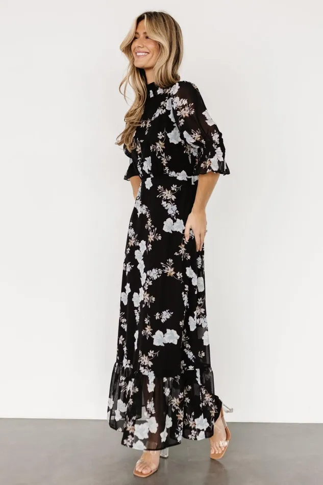 Women Mother Of The Bride Baltic Born Marie Mock Neck Maxi Dress Black Floral Women Mother Of The Bride Baltic Born Marie Mock Neck Maxi Dress Black Floral