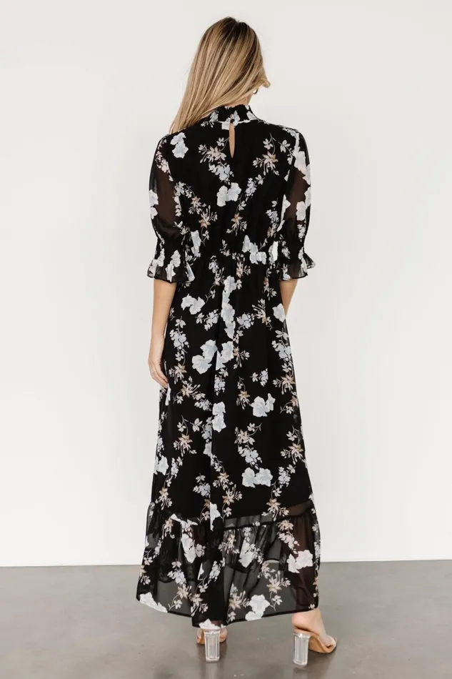 Women Mother Of The Bride Baltic Born Marie Mock Neck Maxi Dress Black Floral Women Mother Of The Bride Baltic Born Marie Mock Neck Maxi Dress Black Floral