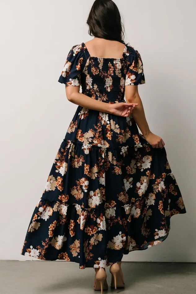Women Mother Of The Bride Baltic Born Southampton Smocked Maxi Dress Navy Multi Floral Women Mother Of The Bride Baltic Born Southampton Smocked Maxi Dress Navy Multi Floral