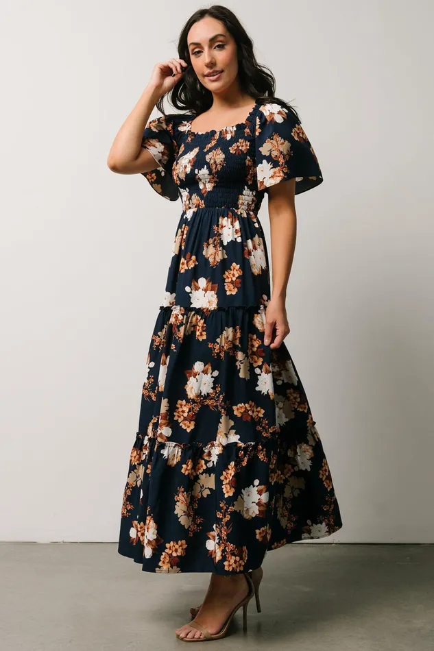 Women Mother Of The Bride Baltic Born Southampton Smocked Maxi Dress Navy Multi Floral Women Mother Of The Bride Baltic Born Southampton Smocked Maxi Dress Navy Multi Floral