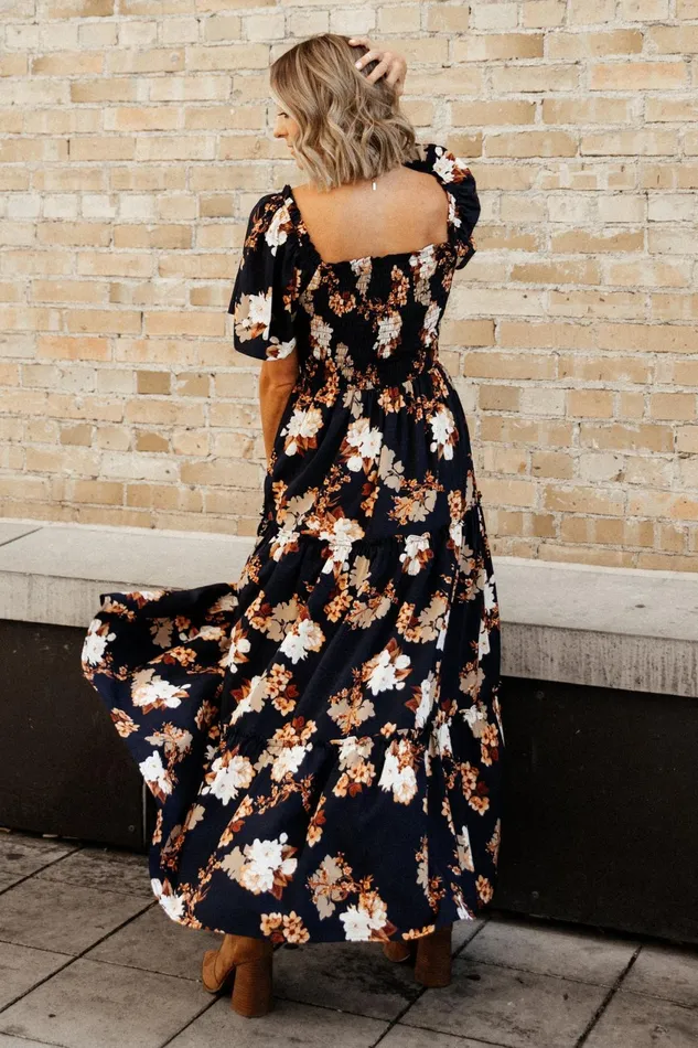 Women Mother Of The Bride Baltic Born Southampton Smocked Maxi Dress Navy Multi Floral Women Mother Of The Bride Baltic Born Southampton Smocked Maxi Dress Navy Multi Floral
