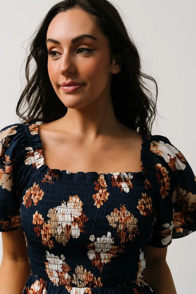 Women Mother Of The Bride Baltic Born Southampton Smocked Maxi Dress Navy Multi Floral Women Mother Of The Bride Baltic Born Southampton Smocked Maxi Dress Navy Multi Floral