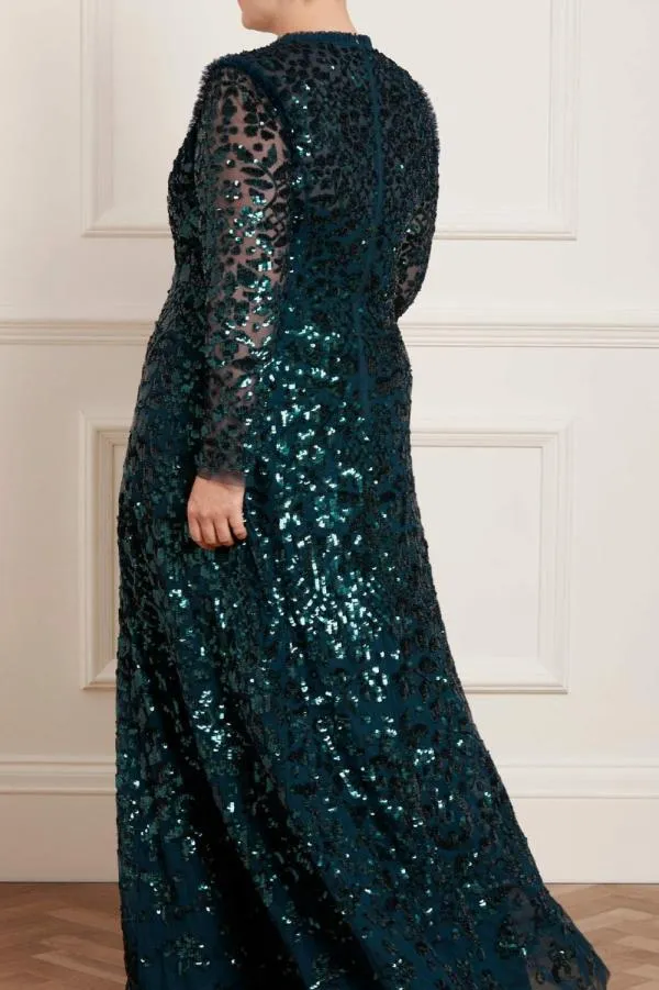 Women Needle and Thread Aurelia Long Sleeve Gown Green Women Needle and Thread Aurelia Long Sleeve Gown Green