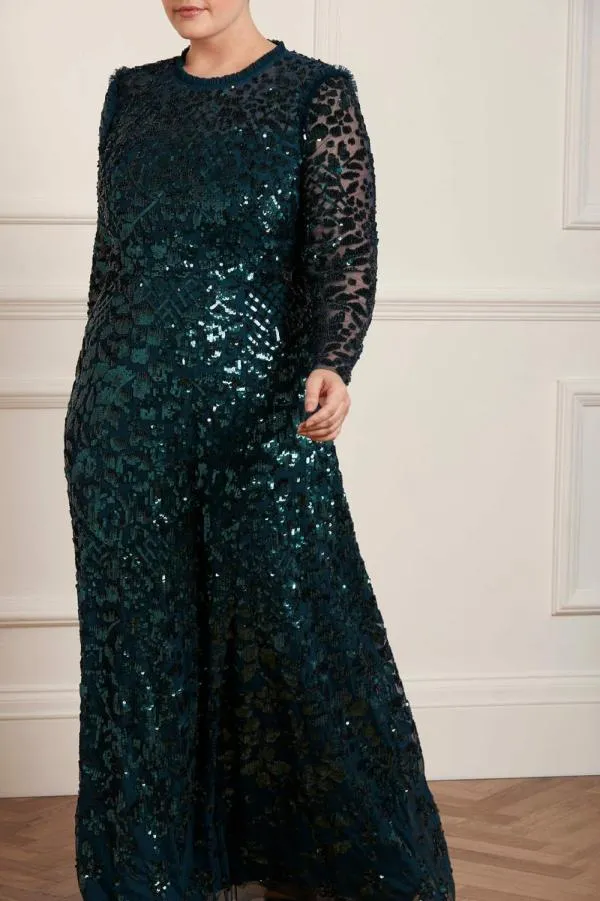 Women Needle and Thread Aurelia Long Sleeve Gown Green Women Needle and Thread Aurelia Long Sleeve Gown Green