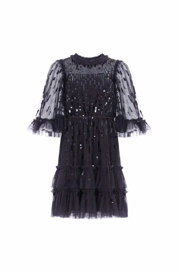 Women Needle and Thread Sequin Dash Mini Dress Black Women Needle and Thread Sequin Dash Mini Dress Black