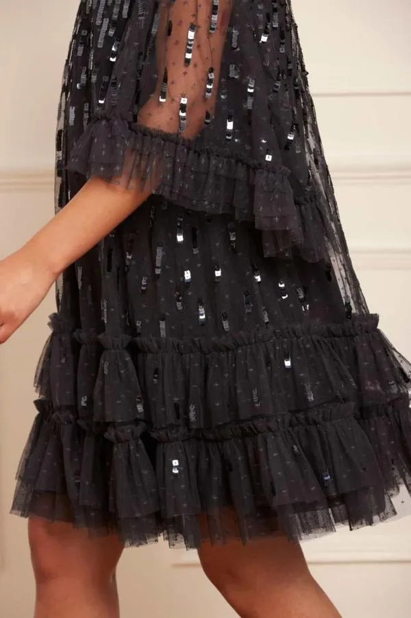 Women Needle and Thread Sequin Dash Mini Dress Black Women Needle and Thread Sequin Dash Mini Dress Black