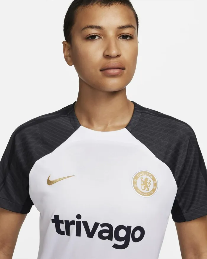 Women Nike All Clothing Chelsea FC Strike Whitewhiteclub Goldclub Gold