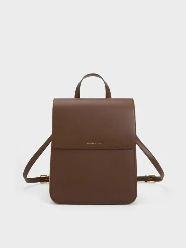 Women Octavia Front Flap Structured Backpack 8211 Dark Brown CHARLES and KEITH Backpacks Women Octavia Front Flap Structured Backpack 8211 Dark Brown CHARLES and KEITH Backpacks