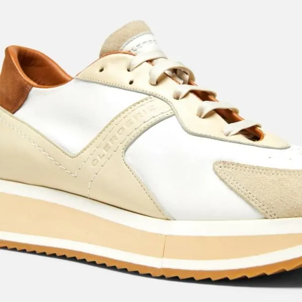 Women ORVIL White Brown And Beige Clergerie Sneakers