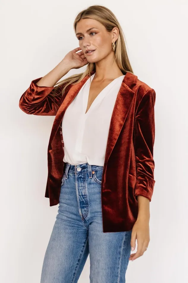 Women Outerwear Baltic Born Brinton Velvet Blazer Cinnamon Women Outerwear Baltic Born Brinton Velvet Blazer Cinnamon