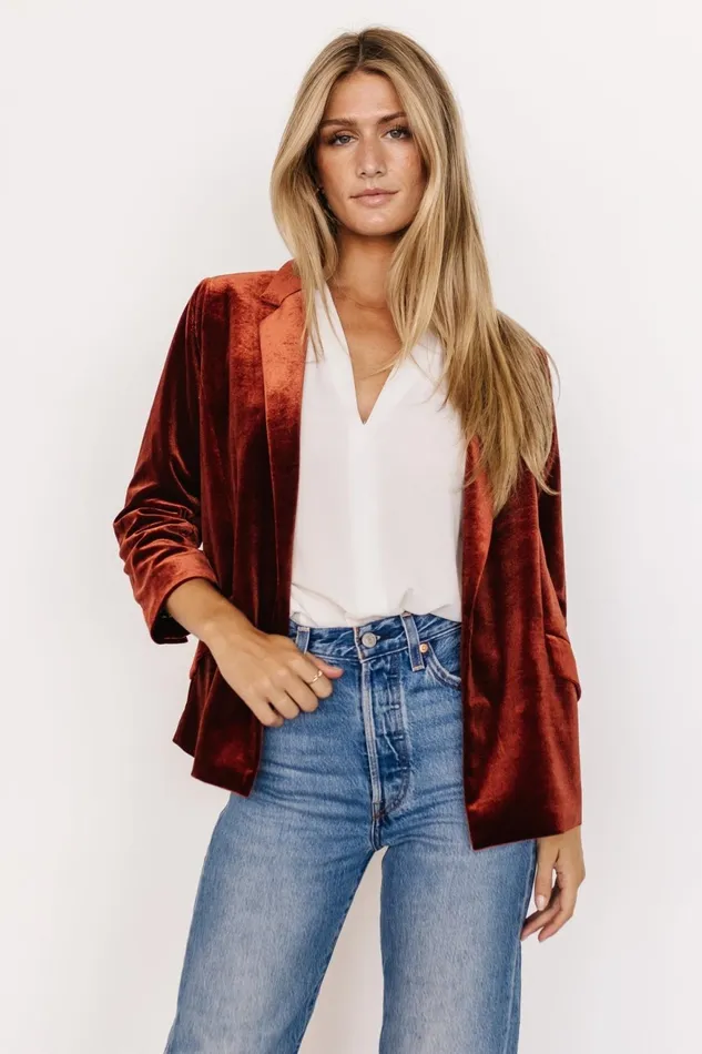 Women Outerwear Baltic Born Brinton Velvet Blazer Cinnamon Women Outerwear Baltic Born Brinton Velvet Blazer Cinnamon
