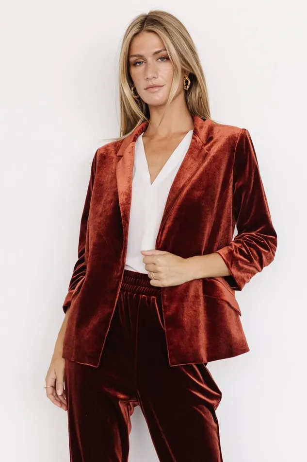 Women Outerwear Baltic Born Brinton Velvet Blazer Cinnamon Women Outerwear Baltic Born Brinton Velvet Blazer Cinnamon