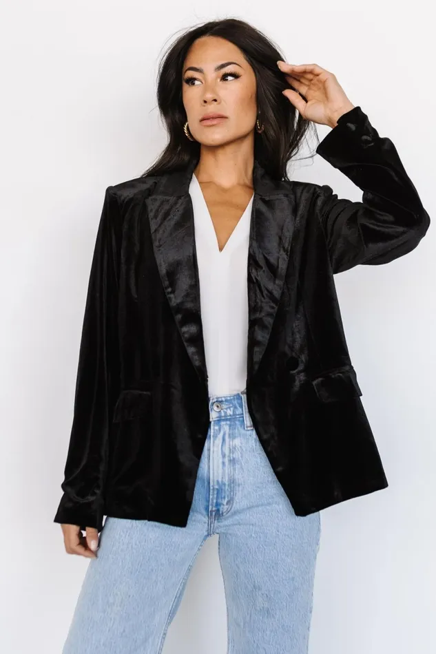 Women Outerwear Baltic Born Centennial Velvet Blazer Black