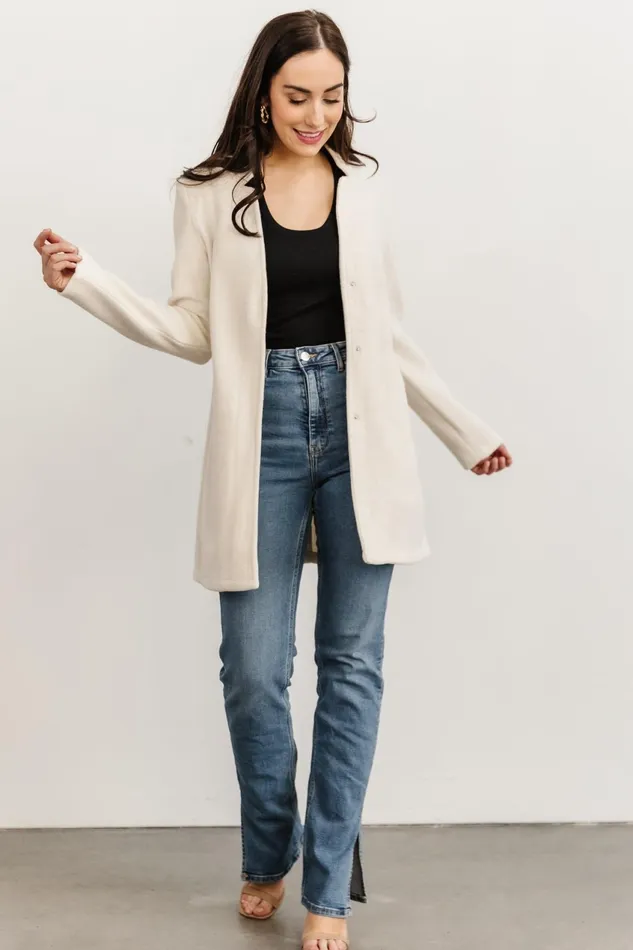 Women Outerwear Baltic Born Knoll Notch Jacket Ivory