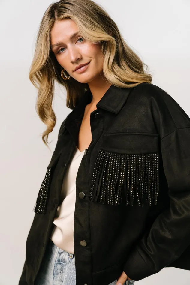 Women Outerwear Baltic Born Mills Fringe Jacket Black Women Outerwear Baltic Born Mills Fringe Jacket Black