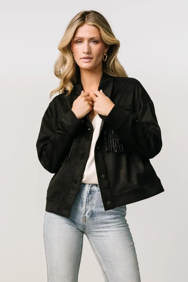Women Outerwear Baltic Born Mills Fringe Jacket Black Women Outerwear Baltic Born Mills Fringe Jacket Black