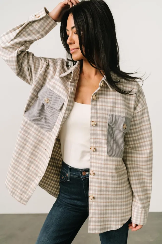 Women Outerwear Baltic Born Seeley Shacket Dusty Blue Multi