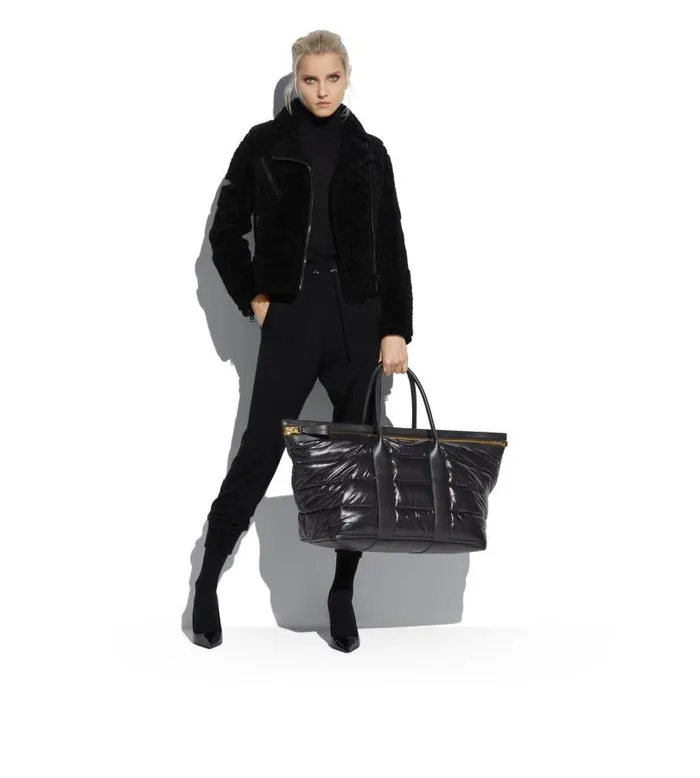 Women Outerwear Tom Ford Nappa Shearling Biker Jacket Black Women Outerwear Tom Ford Nappa Shearling Biker Jacket Black