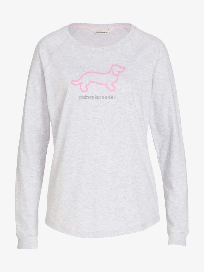 Women PA Classic Long Sleeve Penny Tee Pale Blue Peter Alexander Classic Tops