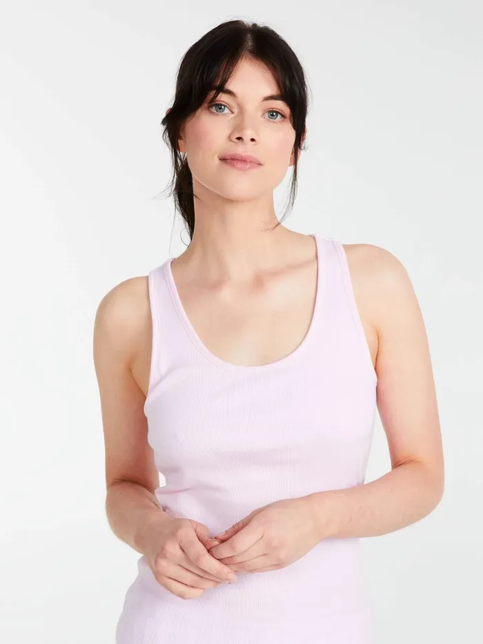 Women PA Classic Tank With Shelf Bra Grey Marle Peter Alexander Classic Tops