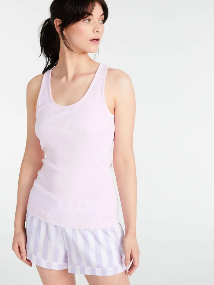 Women PA Classic Tank With Shelf Bra Grey Marle Peter Alexander Classic Tops