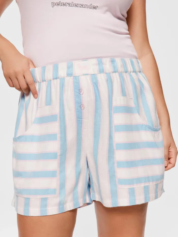 Women PA Plus Blue Stripe Boxer Short Multi Peter Alexander Shorts