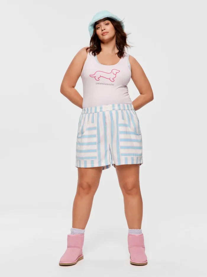 Women PA Plus Blue Stripe Boxer Short Multi Peter Alexander Shorts