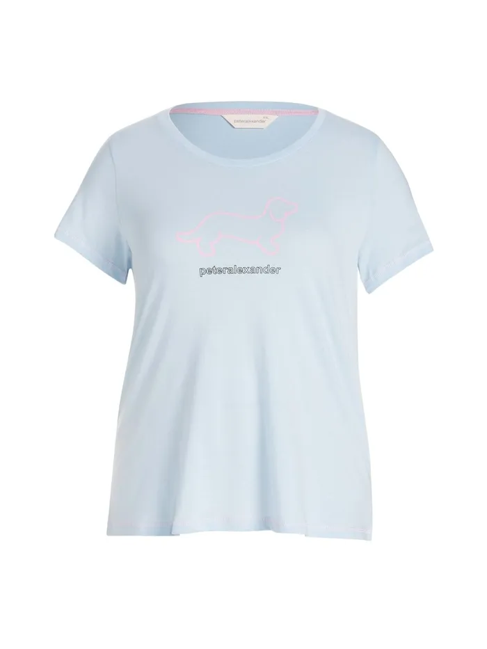 Women PA Plus Classic Penny Tee Pale Blue Peter Alexander Classic Tops