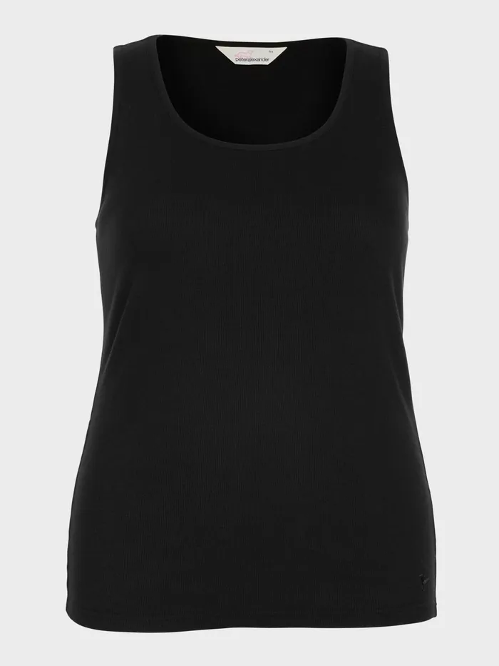 Women PA Plus Classic Tank With Shelf Bra Black Peter Alexander Classic Tops