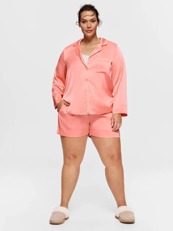 Women PA Plus Coral Satin Mid Short Multi Peter Alexander Shorts