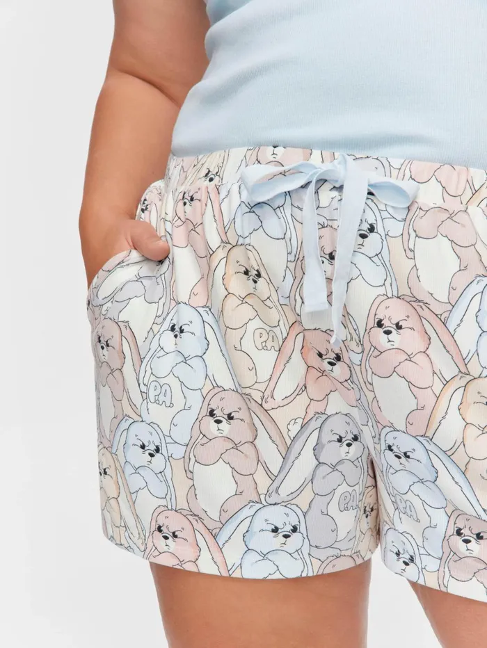 Women PA Plus Grumpy Bunny Plush Mid Short Multi Peter Alexander Online Only Styles